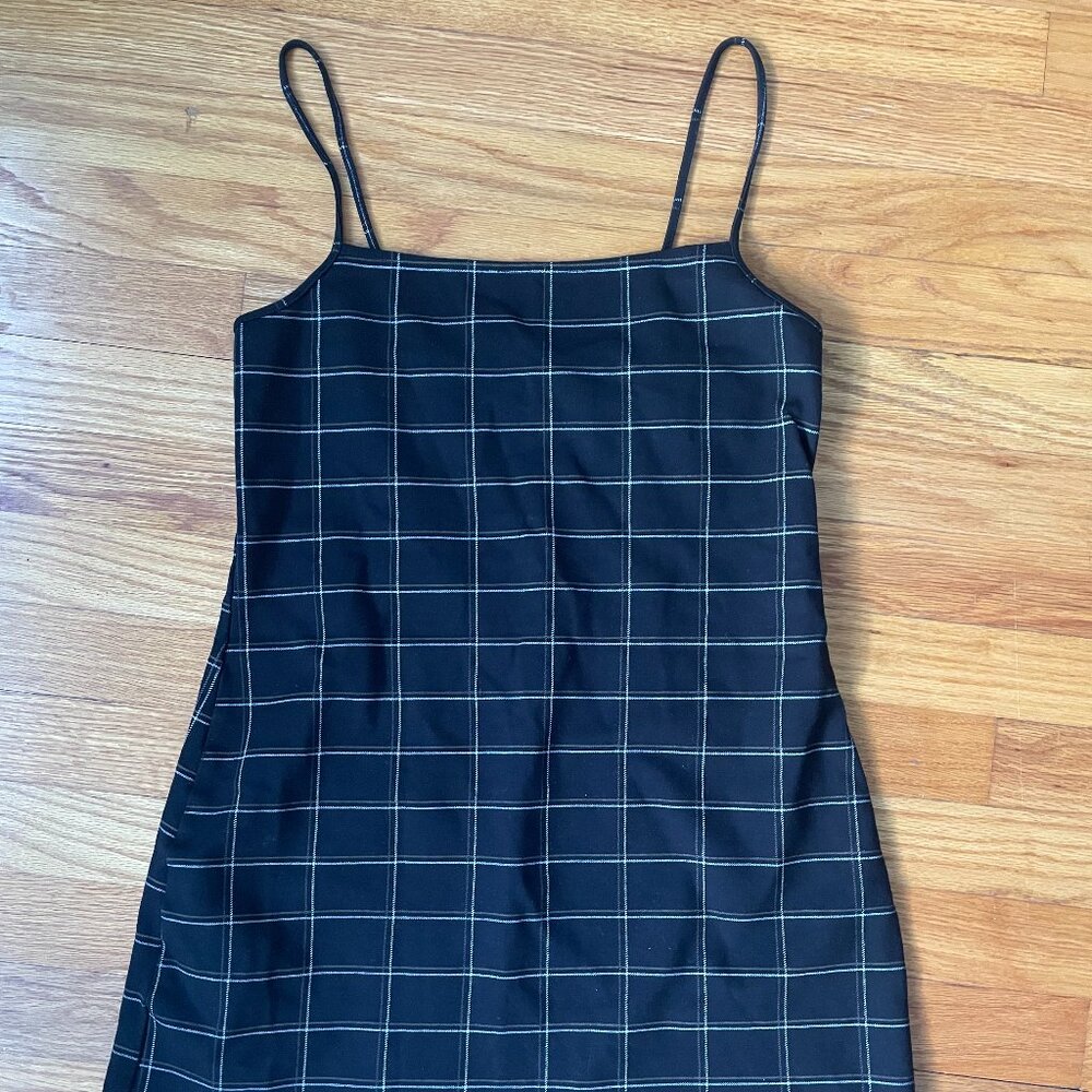 Forever 21 Black Plaid Tight Mini Dress Size M